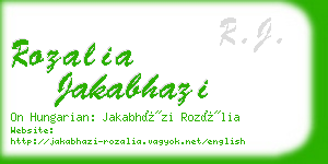 rozalia jakabhazi business card